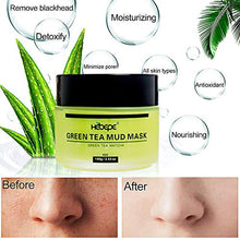 Load image into Gallery viewer, Hebepe Green Tea Matcha Facial Detox Mud Mask with Aloe Vera, Deep Cleaning, Hydrating, Detoxing, Healing, and Relaxing Volcanic Clay Facial Mask