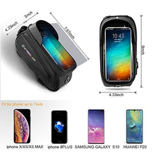 Load image into Gallery viewer, Binudum Bike Bag Front Frame Waterproof Cycling Top Tube Mount Bicycle Bag Sun Visor Large Capacity Touch Screen Holder Case Fits Phones Below 7 Inchs