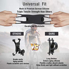 Load image into Gallery viewer, Cyclepartner Universal Phone Mount for Bike Non-Slip Shockproof German Silicone Cellphone Bicycle Motorcycle Holder Mobile Smartphone Compatible for iPhone X, XS MAX,Plus 8 7 6 5,Galaxy,Note (Black L)