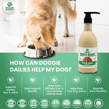 Load image into Gallery viewer, Doggie Dailies Bone Broth for Dogs, 16 FL OZ, Glucosamine and Chondroitin for Dogs to Support Healthy Joints & Flexibility, Tasty Chicken Dog Bone Broth Recipe Helps Maintain Mobility