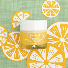 Load image into Gallery viewer, DERMA E Vitamin C Intense Night Cream – Brightening and Hydrating Facial Skin Renewing Cream – Anti-Aging Overnight Facial Moisturizer 2 oz
