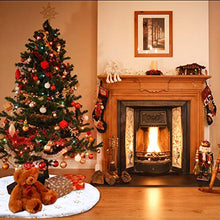 Load image into Gallery viewer, Christmas Tree Skirt - 36 Inches for Small Trees, Soft Faux Fur Golden Snowflake Tree Skirt for Christmas Decorations Indoor Outdoor - Golden Snowflake