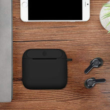 Load image into Gallery viewer, Geekria Portable Silicone Case for Indy True Wireless in-Ear Earbud, Charging Case, Protective Carrying Case Travel Bag, Anti-Lost & Shockproof Easy Carrying Protective Case with Keychain (Black)
