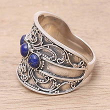 Load image into Gallery viewer, NOVICA Lapis lazuli .925 Sterling Silver Ring 'Antique Elegance'