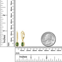 Load image into Gallery viewer, Gem Stone King 1.70 Ct Oval Green Tourmaline 14K Yellow Gold Earrings