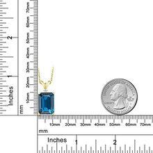 Load image into Gallery viewer, Gem Stone King London Blue Topaz and White Diamond 18K Yellow Gold Plated Silver Pendant Necklace 8.52 Cttw with 18 Inch Chain