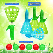 Load image into Gallery viewer, Outdoor Indoor Game Activities for Kids, Pop-Pass-Catch Ball Game with 4 Catch Launcher Baskets and 6 Balls, Birthday Party Favors Gifts Summer Beach Sport Toys for Kids Age 5 6 7 8 9 10+ and Adults