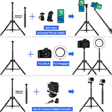 Load image into Gallery viewer, Selfie Stick Tripod, 62 inch Ultra-Long Extendable Selfie Stick Tripod Stand Aluminum Alloy with Bluetooth Remote for iPhone 11 Pro XS MAX X XR SE 8 7 Plus, Samsung Galaxy S20 S10 S9 S8 Plus Android