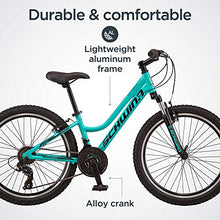 Load image into Gallery viewer, Schwinn High Timber AL Youth/Adult Mountain Bike, Aluminum Frame, 24-Inch Wheels, 21-Speed, Teal