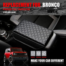 Load image into Gallery viewer, Mabett Center Console Cover for Ford Bronco Accessories 2021 2022 2/4-door,Prevent Dog Scratches Center Console Pad Waterproof Armrest Cover,Armrest Seat Box Cover Protector(Black)