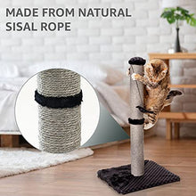 Load image into Gallery viewer, Max & Marlow Cat Scratch Post 26" | Tall Cat Scratcher Post with Sisal Rope | Features Hanging & Spring Toy | Great for All Indoor Cat Breeds & Sizes