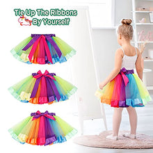 Load image into Gallery viewer, Simplicity Rainbow Tutu for Girls Princess Tutu Layered Tulle Dress up Toddler Tutu Skirt Unicorn Tutu with Headband Hair Bow