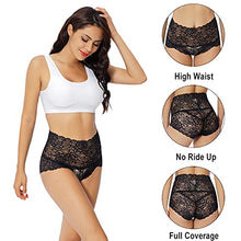 Load image into Gallery viewer, KYY Women's Lace Underwear High Waist Sexy Panties Full Coverage Briefs 4 Pack