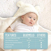 Load image into Gallery viewer, BlueMello Baby Swaddle Blanket | Ultra-Soft Plush Essential for Infants 0-6 Months | Receiving Swaddling Wrap White | Ideal Newborn Registry and Toddler Boy Accessories | Perfect Baby Girl Shower Gift