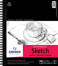 Load image into Gallery viewer, Canson 702-193 Universal Sketch Pad, Side Wire Bound, 11” x 14”, White