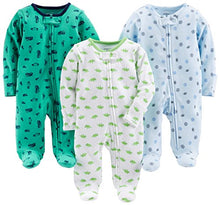 Load image into Gallery viewer, Simple Joys by Carter's Baby Boys' Sleep and Play, Pack of 3, Sports Pack/Cars/Dinosaur, Newborn