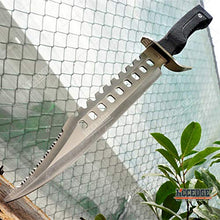 Load image into Gallery viewer, Tactical Knife Survival Knife Hunting Knife 17.25" Fixed Blade Knife Razor Sharp Edge Camping Accessories Camping Gear Survival Kit Survival Gear Tactical Gear 74540 (Silver)