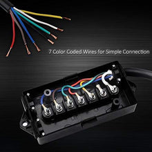 Load image into Gallery viewer, MICTUNING Heavy Duty 7 Way Plug Inline Trailer Cord with 7 Gang Junction Box - 8 Feet, Weatherproof