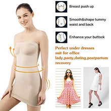Load image into Gallery viewer, MD Women's Strapless Full Body Slip Shaper Seamless Smoother Tube Slip Under Dresses,Nude,Large