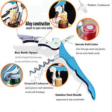 Load image into Gallery viewer, 4 Packs Professional Waiter Corkscrew Wine Openers Set,Upgraded With Heavy Duty Stainless Steel Hinges Wine Key for Restaurant Waiters, Sommelier, Bartenders (BLUE 4 Packs)