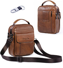 Load image into Gallery viewer, Hengwin Leather Cell Phone Holster with Belt Loop Samsung Galaxy S22 Ultra 5G iPhone 11 Wallet Case Carrying Pouch Travel Fanny Pack Messenger Bag Crossbody Purse with Shoulder Strap Keychain (Coffee)