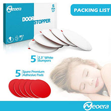 Load image into Gallery viewer, Neoera Door Stopper Wall Protector (5Pack) 2.3" Rubber Door Handle Bumper, Wall Protectors with Premium Self Adhesive Sticker for Protecting Wall (White)