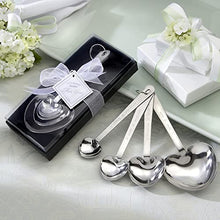 Load image into Gallery viewer, Kate Aspen Love Beyond Measure Spoons, Heart Shaped Measuring Spoons, Stainless Steel, Pack of 4, (13072NA)