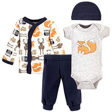 Load image into Gallery viewer, Hudson Baby Unisex Baby Preemie Layette Set 4-Piece, Orange Fox