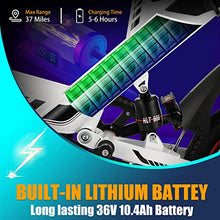 Load image into Gallery viewer, Electric Bike, Sailnovo Electric Bicycle with 18.5mph 45Miles Electric Bikes for Adults Teens E Bike with Pedals, 14" Waterproof Folding Mini Bikes with Dual Disc Brakes, 36V 10.4Ah Battery