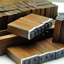 Load image into Gallery viewer, UCEC 70pcs Alphabet Stamps Vintage Wooden Rubber Letter Number and Symbol Stamp Set for DIY Craft Card Making Happy Planner Scrapbooking Supplies
