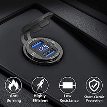 Load image into Gallery viewer, Cigarette Lighter Socket Panel, Qidoe PD3.0 & QC3.0 48W USB C Car Charger and DC 250W Lighter Socket Waterproof Rocker Toggle Switch 12V/24V USB Outlet Panel for Car, RV, Marine, Boat, Camper, Truck