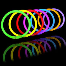 Load image into Gallery viewer, 300 Pack Glow Sticks with 100 22” Necklaces + 200 8” Bracelets Connector Included; Glow in The Dark Halloween Party Bulk Supplies, Neon Light Up Accessories for 4th of July & Independent Day