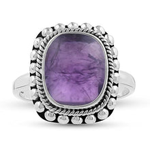 Load image into Gallery viewer, Genuine Gemstone .925 Sterling Silver Amethyst Ring | Valentine Gifts for Her