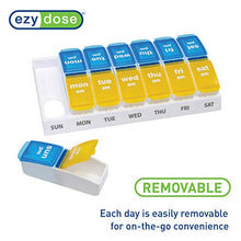 Load image into Gallery viewer, Ezy Dose Weekly (7-Day) AM/PM Pill Organizer, Vitamin and Medicine Box, Removable Compartments, 2 Times a Day, Yellow and Blue