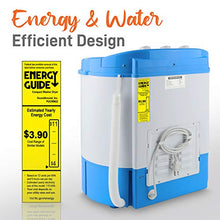 Load image into Gallery viewer, Upgraded Version Pyle Portable Washer & Spin Dryer, Mini Washing Machine, Twin Tubs, Spin Cycle w/ Hose, 11lbs. Capacity, 110V - Ideal For Compact Laundry