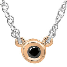 Load image into Gallery viewer, Dazzlingrock Collection 0.50 Carat (ctw) 14K Round Black Diamond Ladies Bezel Set Solitaire Pendant 1/2 CT, Rose Gold