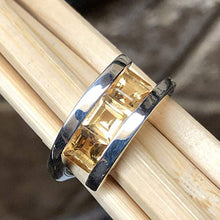 Load image into Gallery viewer, Natural 2ct Golden Citrine 925 Solid Sterling Silver Ring Size 6, 6.75, 7, 7.75, 8, 10