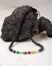 Load image into Gallery viewer, Jewever 7 Chakra Ankle Bracelets for Women Beach Foot Healing Crystals Lava Rock Essential Oils Diffuser Worry Stone Energy Balancing Meditation Yoga gifts