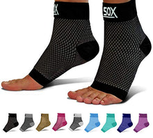 Load image into Gallery viewer, SB SOX Compression Foot Sleeves for Men & Women - BEST Plantar Fasciitis Socks for Plantar Fasciitis Pain Relief, Heel Pain, and Treatment for Everyday Use with Arch Support (Black, Medium)