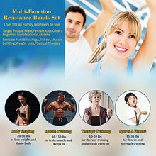 Load image into Gallery viewer, Resistance Bands Set 11 Pack, Exercise Bands Fitness Workout Equipment Stackable Weights 150 Lb Training Tubes with large Handles Ankle Straps Door Anchor Carry Bag, Physical Therapy Home Gym (150)