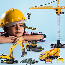 Load image into Gallery viewer, iPlay, iLearn Construction Site Vehicles Toy Set, Kids Engineering Playset, Tractor, Digger, Crane, Dump Trucks, Excavator, Cement, Steamroller, Birthday Gift for 3 4 5 Year Old Toddlers Boys Children