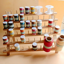 Load image into Gallery viewer, NW Wooden Thread Holder Sewing and Embroidery Thread Rack and Organizer Thread Rack for Sewing with Hanging Hooks(60-Spool)