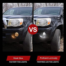 Load image into Gallery viewer, FIERYRED LED Fog Light Assembly Compatible with Tacoma 2005-11/Solara 2004-06/Sequoia 2008-15/Tundra 2007-13 Driving Fog Lamp, Offroad Front Bumper Replacement - Black, 1 Pair