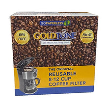 Load image into Gallery viewer, GOLDTONE Reusable 8-12 Cup Basket Coffee Filter fits Hamilton Beach Coffee Makers and Brewers. Replaces your Hamilton Beach Reusable Coffee Filter - BPA Free