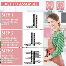 Load image into Gallery viewer, Pan Organizer Rack for Cabinet, Pot Rack with 3 DIY Methods, Adjustable Pots and Pans Organizer under Cabinet with 8 Tiers, Large & Small Pot Organizer Rack for Cabinet Kitchen Cookware Organizer