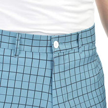 Load image into Gallery viewer, Men's Golf Pants Plaid Tapered Stretch Tech Relaxed Fit Golf Pant Lightweight Twill Pants Size 40 Light Blue Plaid