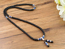 Load image into Gallery viewer, COAI Multilayer Blue Kyanite and Obsidian Malas Prayer Beads Bracelet