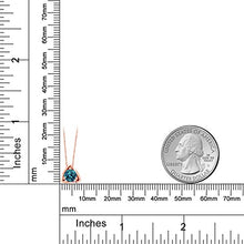 Load image into Gallery viewer, Gem Stone King 10K Rose Gold London Blue Topaz Pendant Necklace For Women (0.50 Cttw, Round 5MM, Gemstone Birthstone, with 18 Inch Chain)