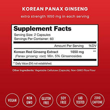 Load image into Gallery viewer, NutraChamps Korean Red Panax Ginseng - 120 Vegan Capsules Extra Strength Root Extract Powder Supplement w/ High Ginsenosides