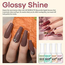 Load image into Gallery viewer, AZUREBEAUTY Dip Powder Liquid Set 15ml/0.5oz, 4+4Pcs Dipping Powder Base Top Coat, Activator, Brush Saver, Nail File Necessary Tools for Dip Powder Nail Set No Nail Lamp Needed